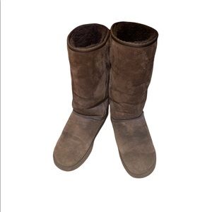 UGG Classic Tall Brown Suede Sherling Boot 5815 Womens 40 9